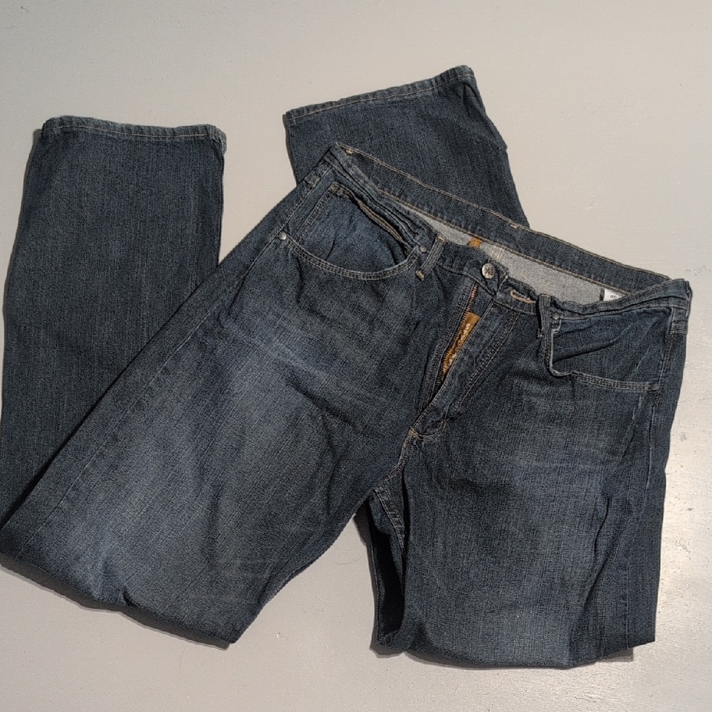Relaxed Fit Dark Blue Jeans for Men